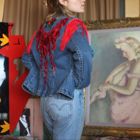 Embroidered Jean Jacket - Picture 2 of 8